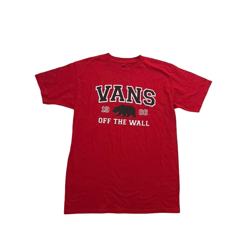 Vans Off The Wall T-Shirt Medium Red Bear Graphic 1966 Skateboarding New